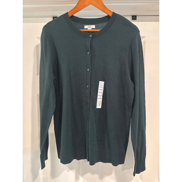 Croft & Barrow The Classic Cardigan Eternity Green Size M - Picture 1 of 9